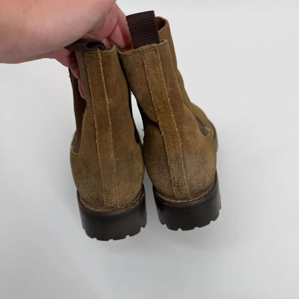 Thursday Boots Legend Safari Chelsea Boots Suede Brown Leather Nubuck Women 9